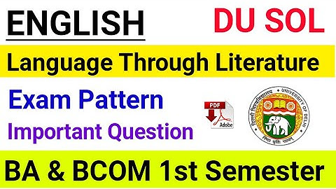 Du SOL English Language Through Literature Exam Pattern & Sample Paper | BA PROG & BCOM 1st Semester