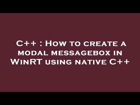 C++ : How to create a modal messagebox in WinRT using native C++