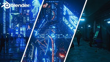 How to make Cyberunk scene in Blender PART 2 (YUKKURI CITY) - 6 building assets included