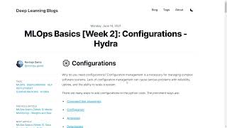 Introduction to MLOps Basics - Deep Learning Blogs - 5 - Model Configurations - Hydra
