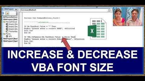 INCREASE & DECREASE VBA FONT SIZE | Excel VBA | How to make the font size bigger in excel VBA Editor