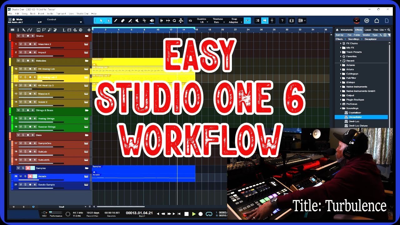Easy Studio One 6 WorkFlow Beat Title: Turbulence - YouTube