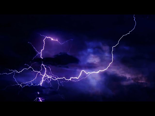 Thunderstorm And Lightning Strikes At Night Background Video Effects HD class=