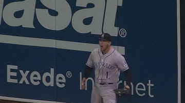 Barnes makes an outstanding catch at the wall