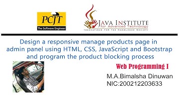 Design a responsive manage products page in admin panel and program the product blocking process