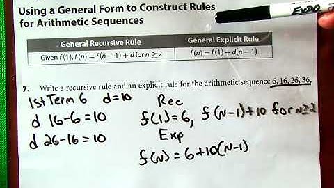 4 2 Using a General form to Construct rules for Arithmetic Sequences