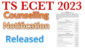 Ts Ecet 2023 Counselling Notification Released - Schedule Dates