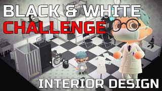 Build an interior under 15 MINUTES using only BLACK & WHITE items in Animal Crossing New Horizons!!