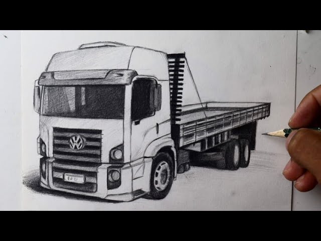 HOW TO DRAW AN ARCHED TRUCK STEP BY STEP - FOR BEGINNERS 