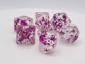 Old School 7 Piece DnD RPG Dice Set: Infused - Purple Butterfly