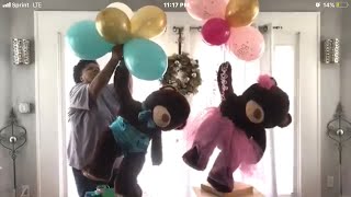 THE CUTEST GENDER REVEAL - BABY SHOWER CENTERPIECE IDEAS - FLOATING TEDDY BEARS ON CLOUDS (DIY)