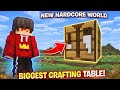 Minecraft But I Build Biggest Crafting Table 🤯 On My New Hard core World 🫣[episode=1]