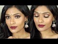 Gold Halo Cut Crease Makeup Look | Indian Makeup Look + Two Lip Options