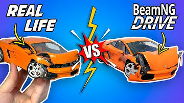 Crash Test in Real life VS BeamNG Drive, compare damages