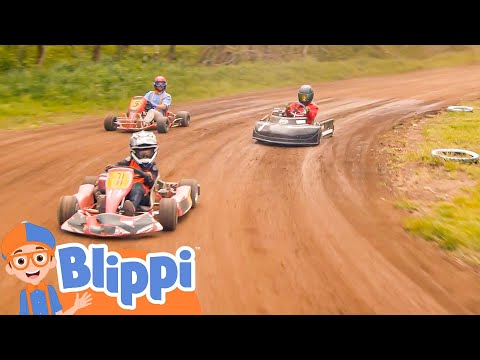 Blippi Balapan Go Kart | Blippi Bahasa Indonesia - video anak-anak
