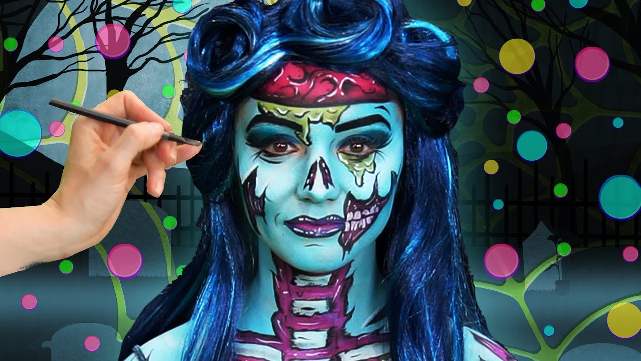 Awesome Zombie Face Paint | Happy Halloween! | WigglePop - YouTube