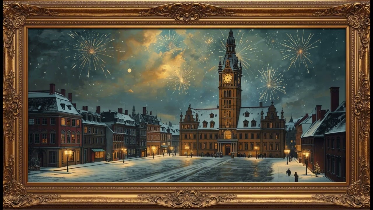 Happy New Year Art Frame 4K | Classic Holiday Paintings for TV