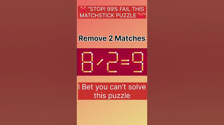 I Bet you can't Solve This Matchstick Puzzle 🧠 #puzzle #geniuspuzzle #quiz #maths #brainchallenge