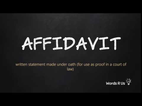 Affidavit pronunciation american