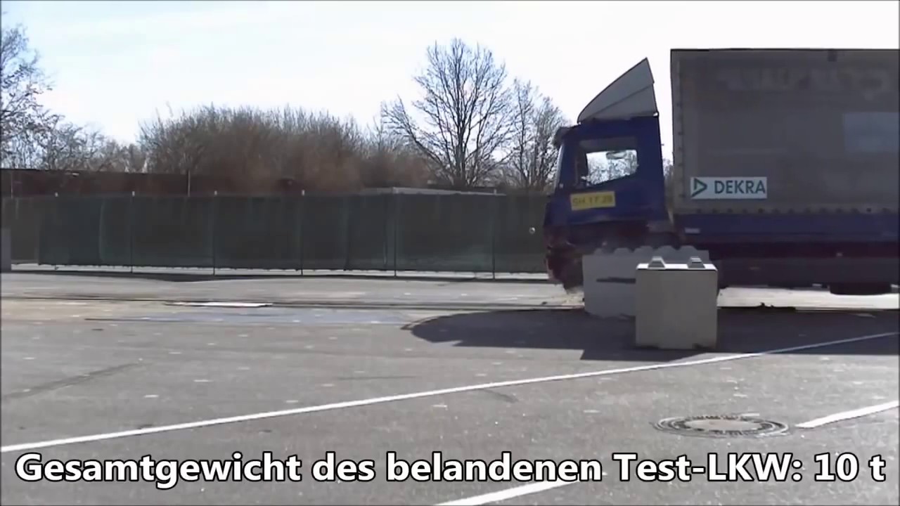 German Anti Terror Truck Concrete Blocks proven to be USELESS in Crash Test