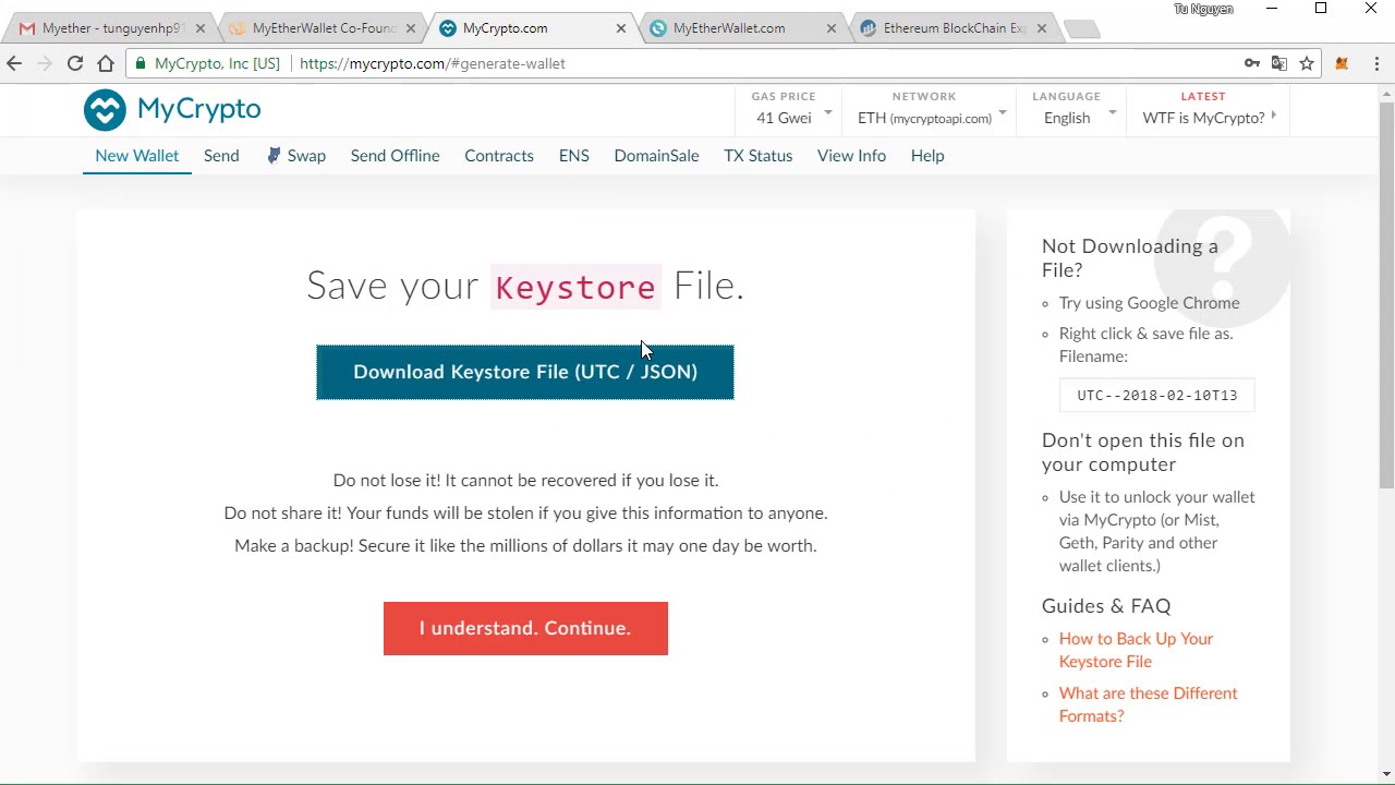 Hướng dẫn tạo ví ETH trang MyCrypto để mua bán trao đổi Ethereum ngay trên điện thoại di động