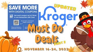 *Let's Talk Turkey!* Kroger UPDATED MUST DO Deals (Part 2) for 11/16-11/24 | Thanksgiving & MORE