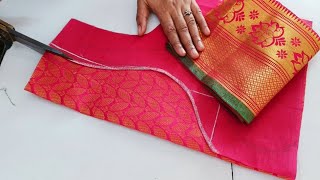 Paithani saree blouse back neck design || cutting and stitching back neck blouse design || blouse screenshot 4