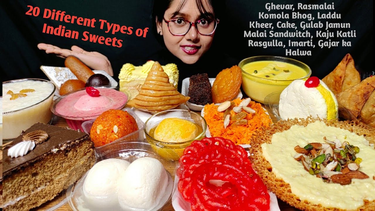 Eating Rasmalai, Ghevar, Gulab Jamun, Laddu, Malai Sandwich, | Indian Sweets Eating | Foodie Darling