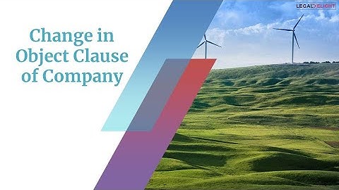 Change in Object Clause of Company