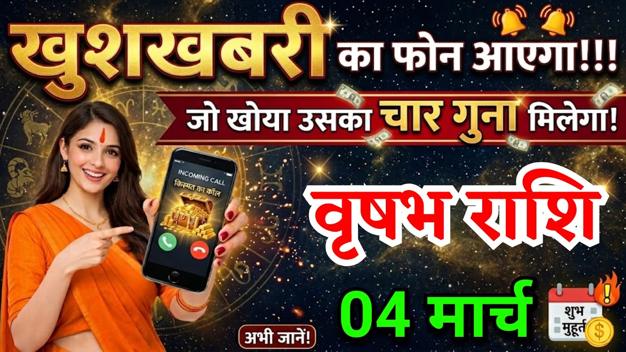 4 मार्च, वृषभ राशि वालों खुशखबरी का फोन आएगा, vrishabh Rashi, Aaj Ka Rashifal