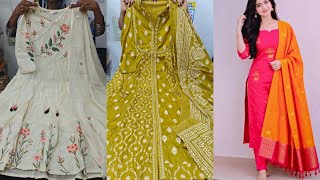 Deewali Dhamaka super stylish long anarkali,premium kanchi semi silk kurta set Dm 9894793861#2026