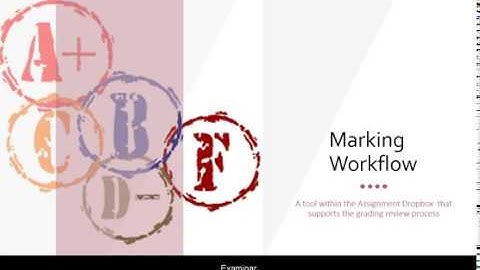 Marking Workflow  2020