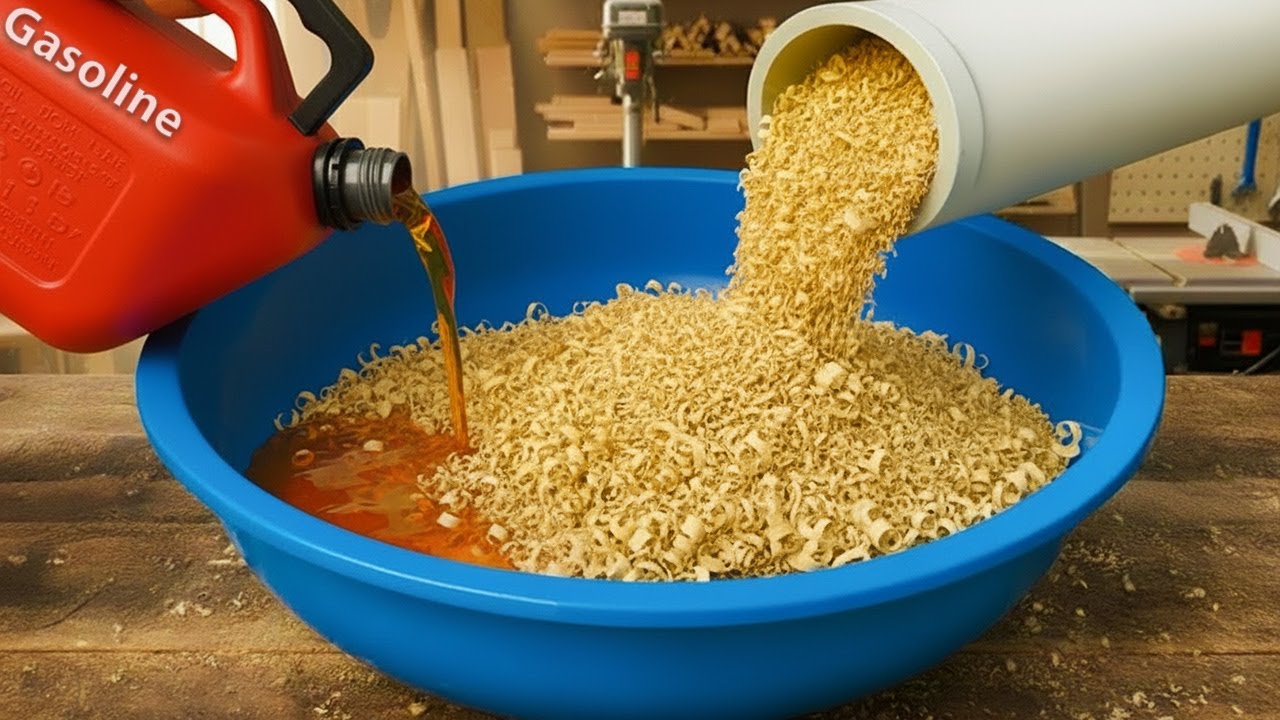Смешайте древесные опилки с бензином, и вы не поверите, какой будет удивительный результат 😱 | Лай