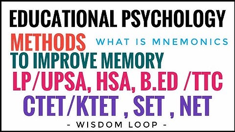 Educational Psychology K/C TET,SET,NET,HSA Measures To Improve Memory||Episode 80||TheWisdomLoop2020