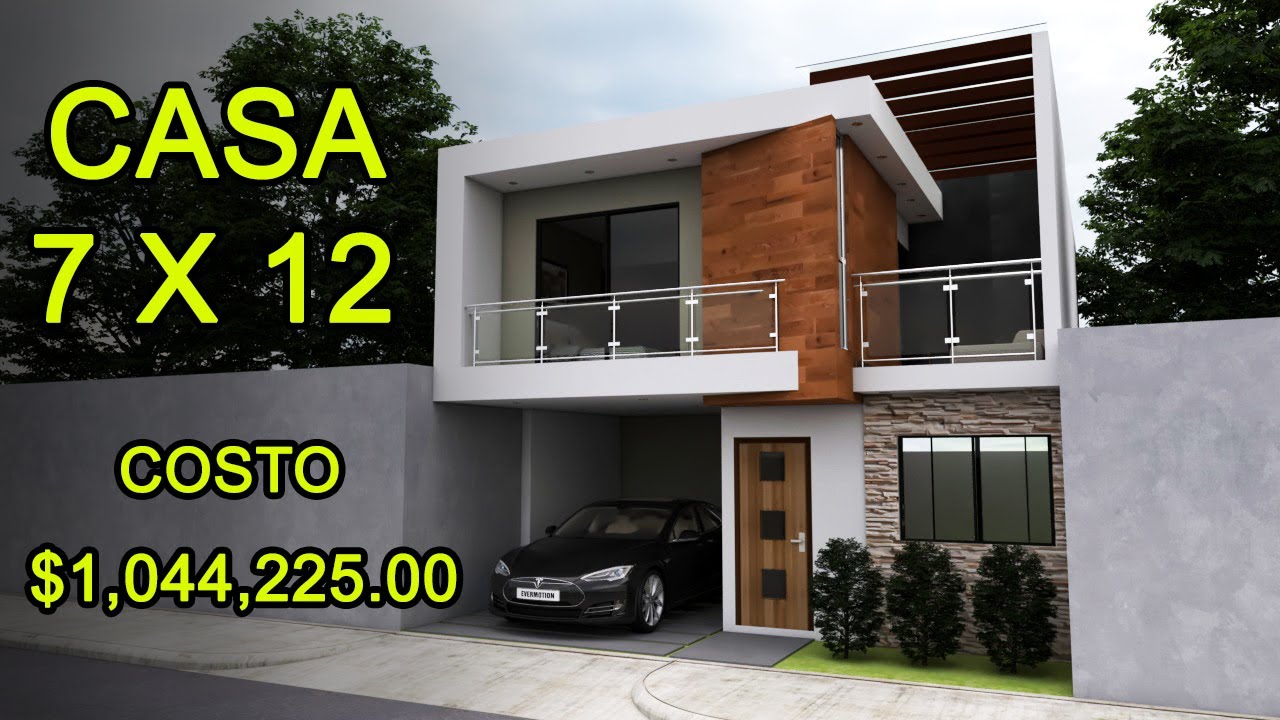 PLANO DE CASA DE 7 X 12 M / HOUSE PLAN 7 X 12 / RUMAH 7 X 12 - YouTube