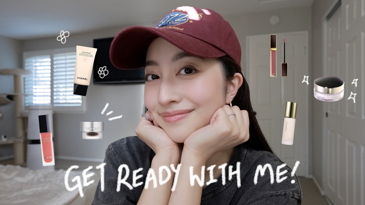 grwm🎨我的日常妝容！重度黑眼圈遮瑕🐼愛用超過一年的好物、新手必買眼線膠、蜜桃嘟嘟唇🍑 縮圖