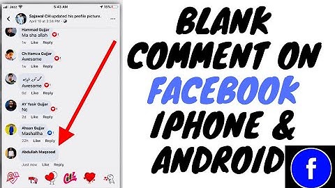 How To Do Blank Comments On Facebook Without Any App 2022 !! iOS and Android