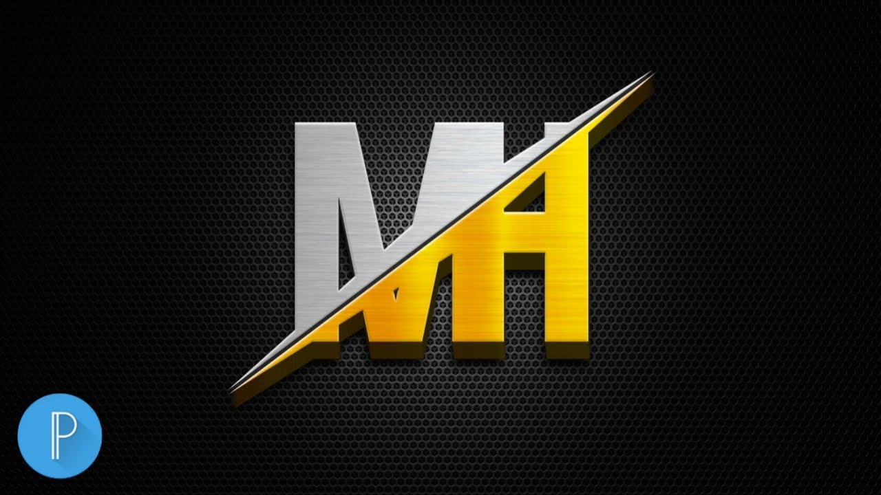 M H Logo Design On Android Phone - M H Logo In Pixellab