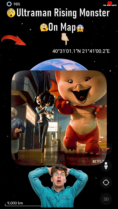 Ultraman Netflix Raising Monster😱🤯 on Google Earth 🌎 and Google maps #shorts #Fun With Earth
