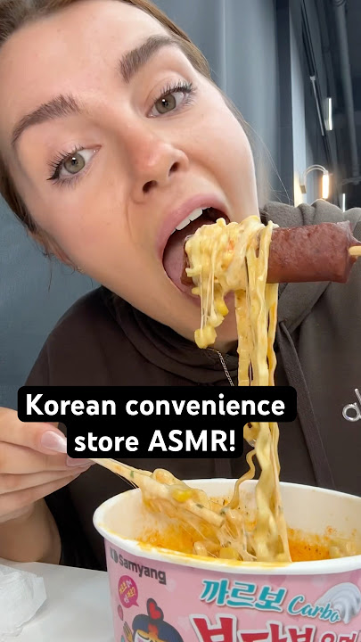 Korean convenience store ASMR! #Foodie #Shorts #Korea #Ramen #Eating #KoreanFood #ASMR #mukbang