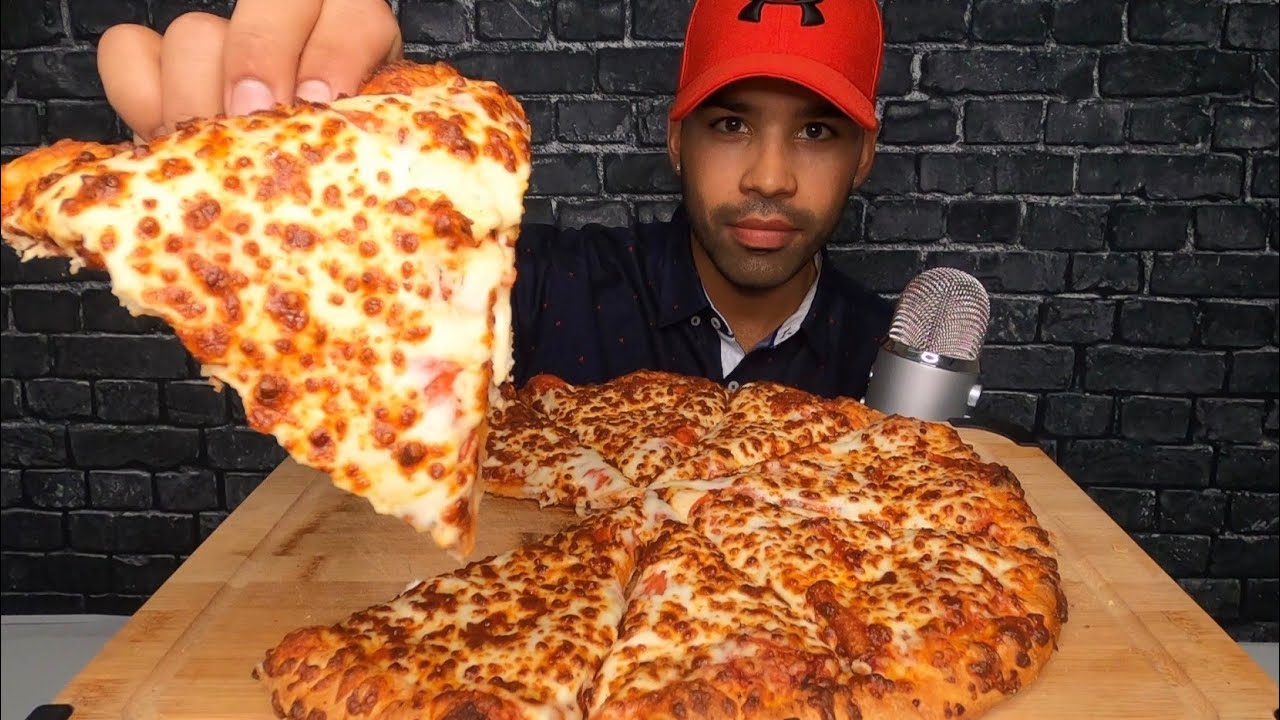 (ASMR) DOMINO'S PIZZA MUKBANG | TRIPLE CHEESE DOUBLE MEAT