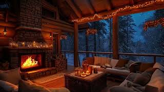 Evening Snowfall - Rustic Cabin Porch Ambiance by Cozy Timez 8,280 views 3 months ago 8 hours