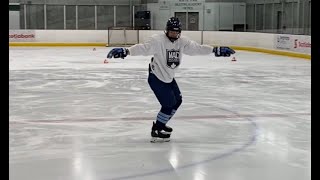Elite skaters perform simple drills, at an elite level