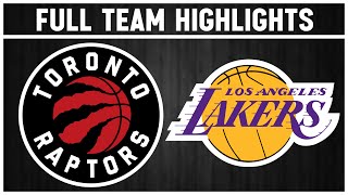 Toronto Raptors vs Los Angeles Lakers - Full Team Highlights | Jan 9, 2024