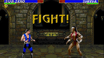 SUB-ZERO VS SHEEVA - MORTAL KOMBAT 3 - SEGA GENESIS - MEGA DRIVE