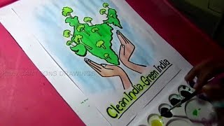 clean india poster drawing draw