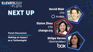 Making an Impact as a Technologist // Panel Discussion at Elevate2020 by Plato
These talks are organized by Plato (www.platohq.com).
Plato is on a mission to help Engineers become great Engineering Leaders thanks to a community of Mentors from top companies such as Google, Facebook, Lyft, Slack, Trello, Netflix, Spotify, Digital Ocean, Segment, Uber...
Sign-up to meet a mentor: https://www.platohq.com/
Or to become a mentor: https://www.platohq.com/become_a_mentor.html Making an Impact as a Technologist // Panel Discussion at Elevate2020 by Plato