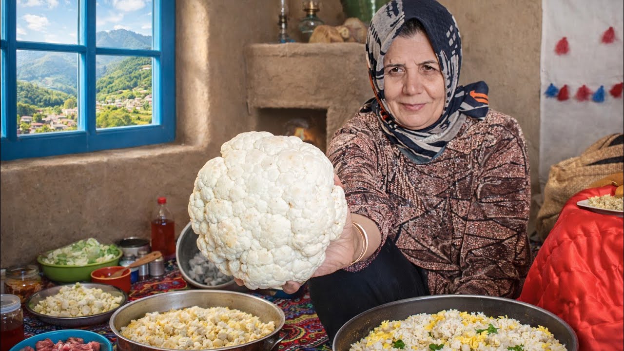Sunny Winter Village Iftar | Kalam Polo with Cauliflower & Beet Jam | Rural Life Cooking Vlog ASMRHD