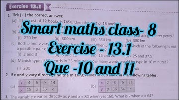 smart maths chapter 13 exercise 13.1 |schand maths class 8 ch-13 ex 13.1 | direct inverse proportion