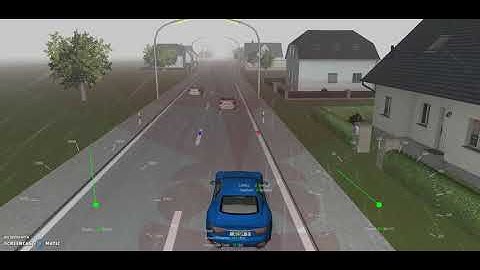 ROBOTest  - Autonomously generated and executed Overtaking scenario (ACC) in rain and traffic